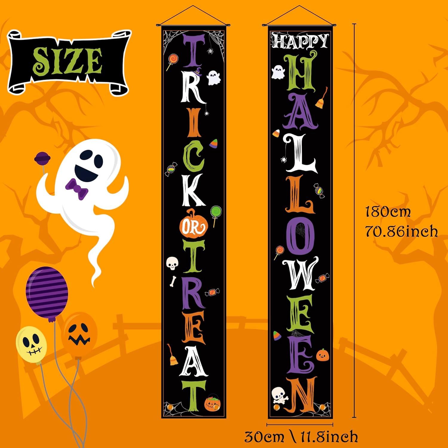 70.8&quot;x11.8&quot; Trick or Treat Halloween Porch Banner