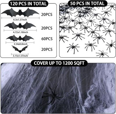 1200sq ft Halloween Spider &amp; Webs