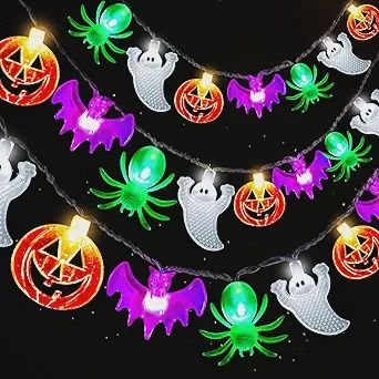 20ft 40 LED Pumpkin Ghost Spider String Lights (Indoor/Outdoor)