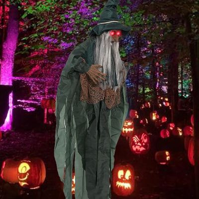 6ft Creepy Hanging Witch Halloween Decoration (Sound &amp; Movement)