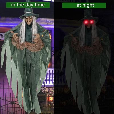 6ft Creepy Hanging Witch Halloween Decoration (Sound &amp; Movement)
