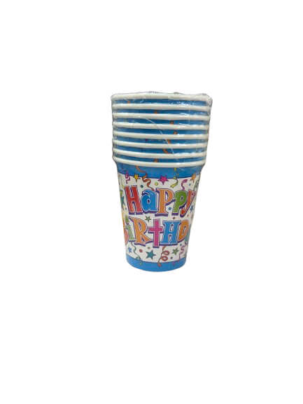 8pcs Birthday Stars 9oz Cups