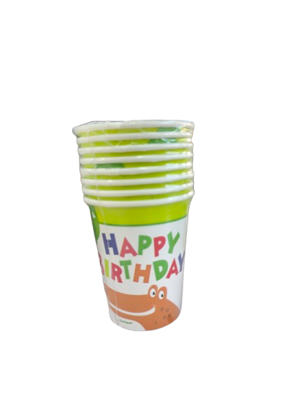8 DINO PARTY 9OZ CUPS CLOSEOUT