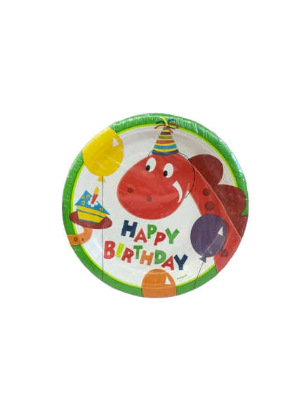 8 DINO PARTY 7&#39;&#39; PLATE