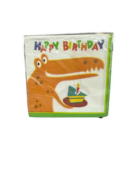 16 DINO PARTY BEVERAGE NAPKINS CLOSEOUT