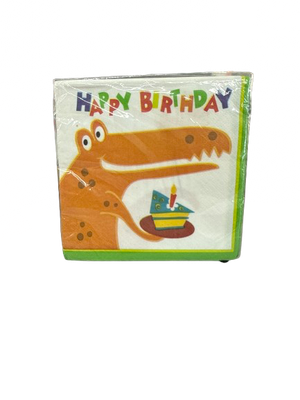 16 DINO PARTY BEVERAGE NAPKINS CLOSEOUT