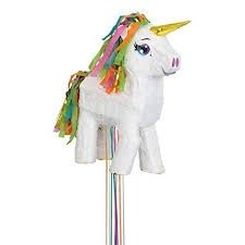 White Unicorn 3D Pull Piñata