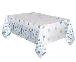 Blue Dots 1st Birthday Tablecover
