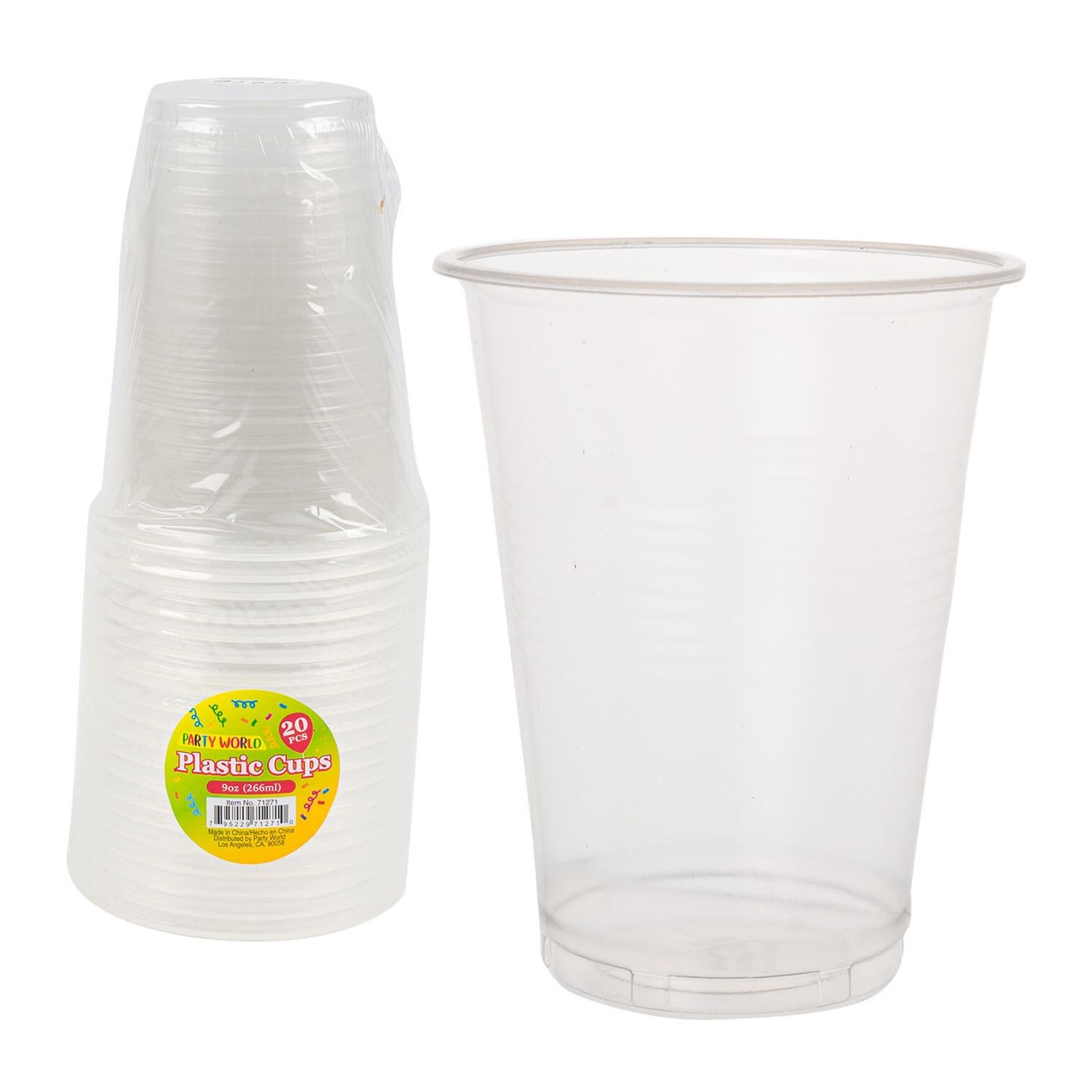 20pcs 9oz Plastic Clear Cups