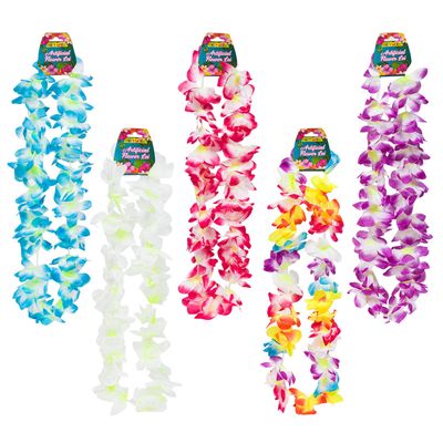 Party World 41" Artificial Assorted Color Leis (Assortment)