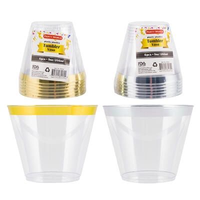 Party World 6pcs 9oz Plastic Tumblers