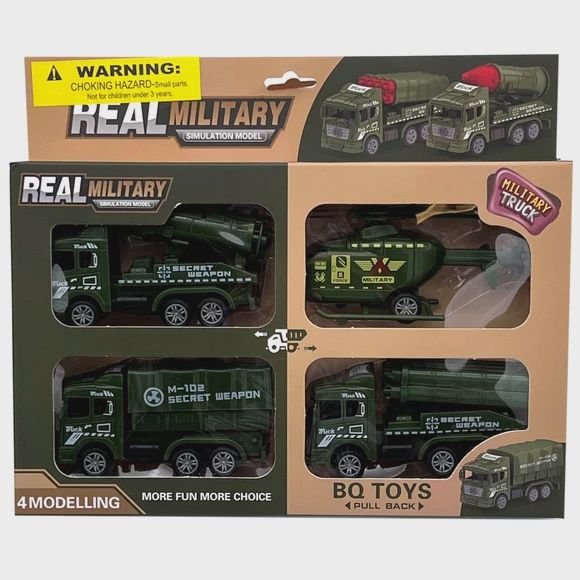 4pack Pull Back Military Simulation Model Toy