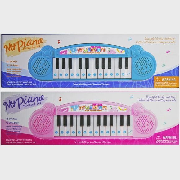 24key Battery Operated Keyboard, Color: Pink