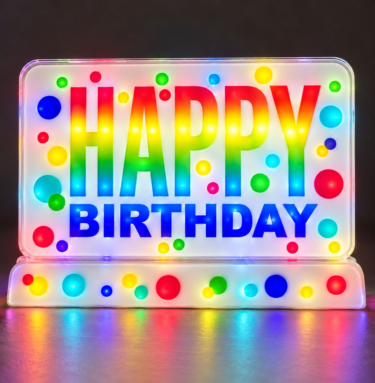 Flashing Happy Birthday Dots Cake Decoration