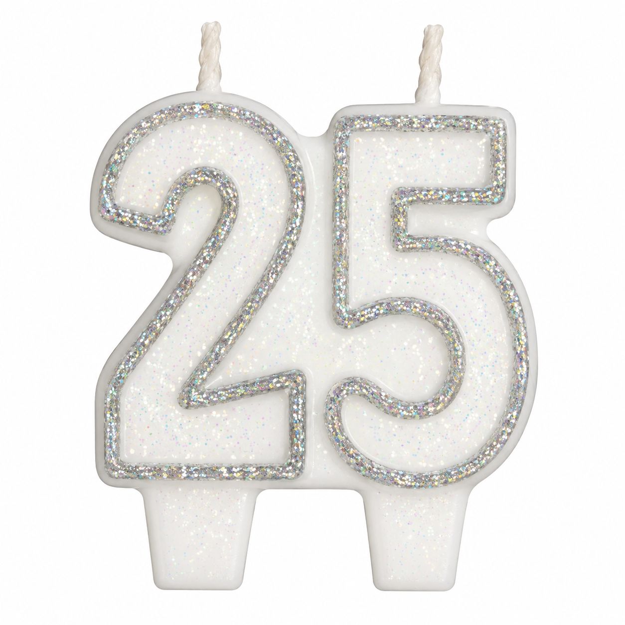 #25 Silver Birthday Candle