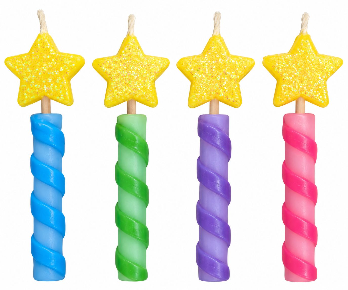 4pcs Star Top Birthday Candles