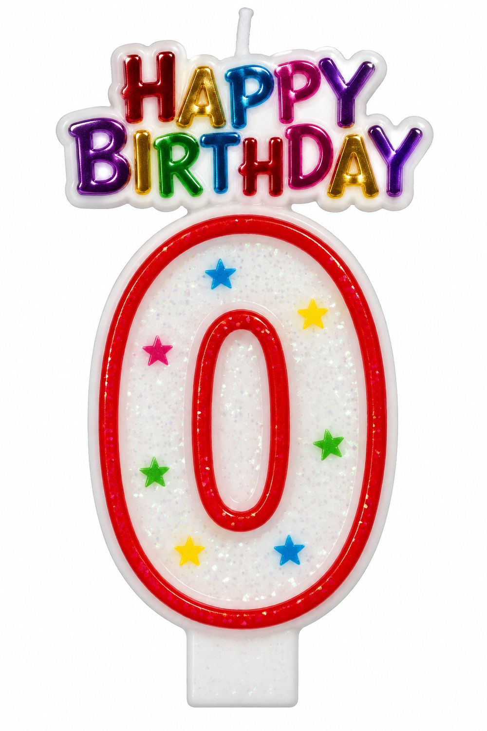 Numeral Glitter Birthday Candle &amp; Decoration (Numbers Vary), Number: #0
