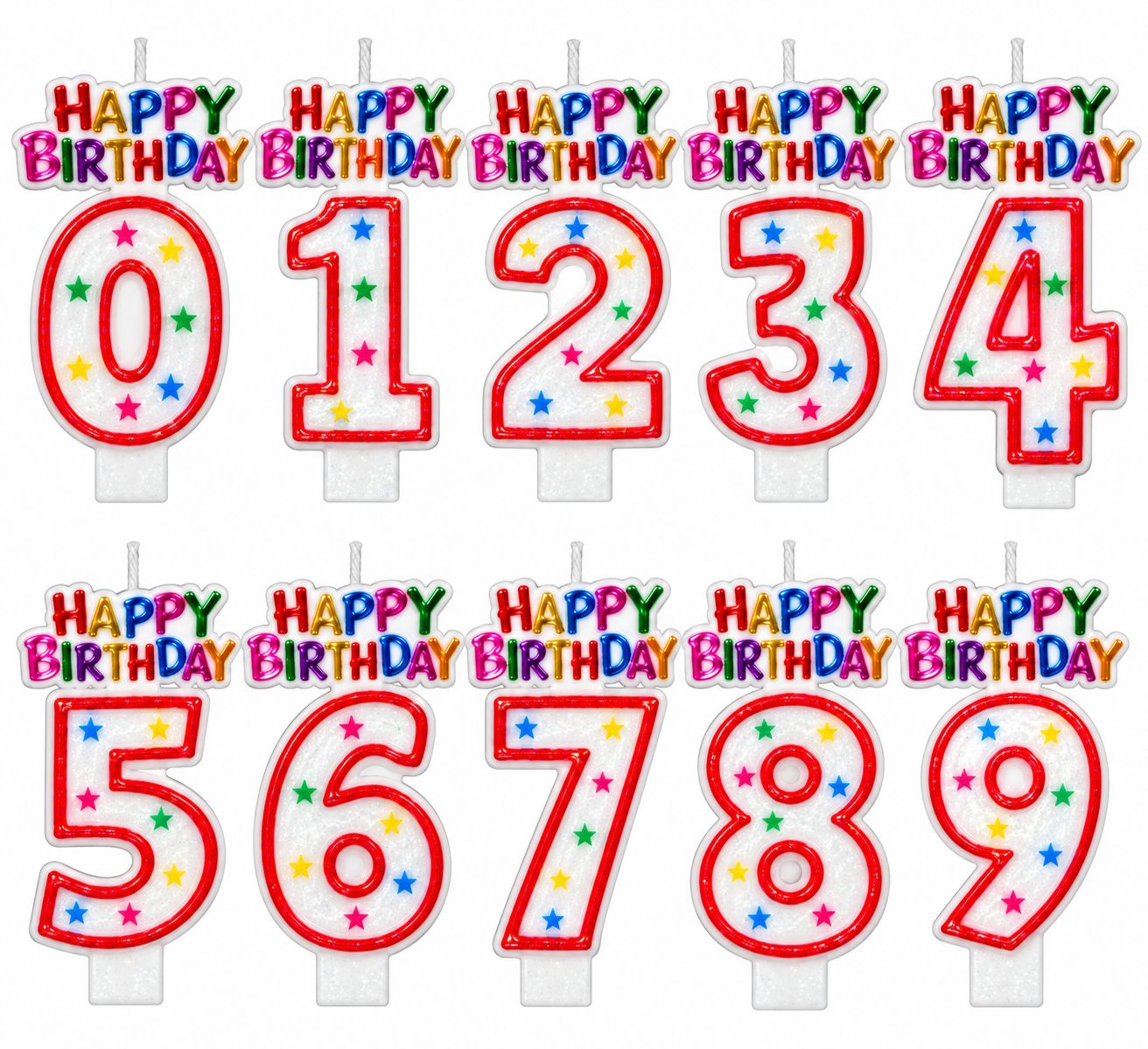 Numeral Glitter Birthday Candle & Decoration (Numbers Vary)