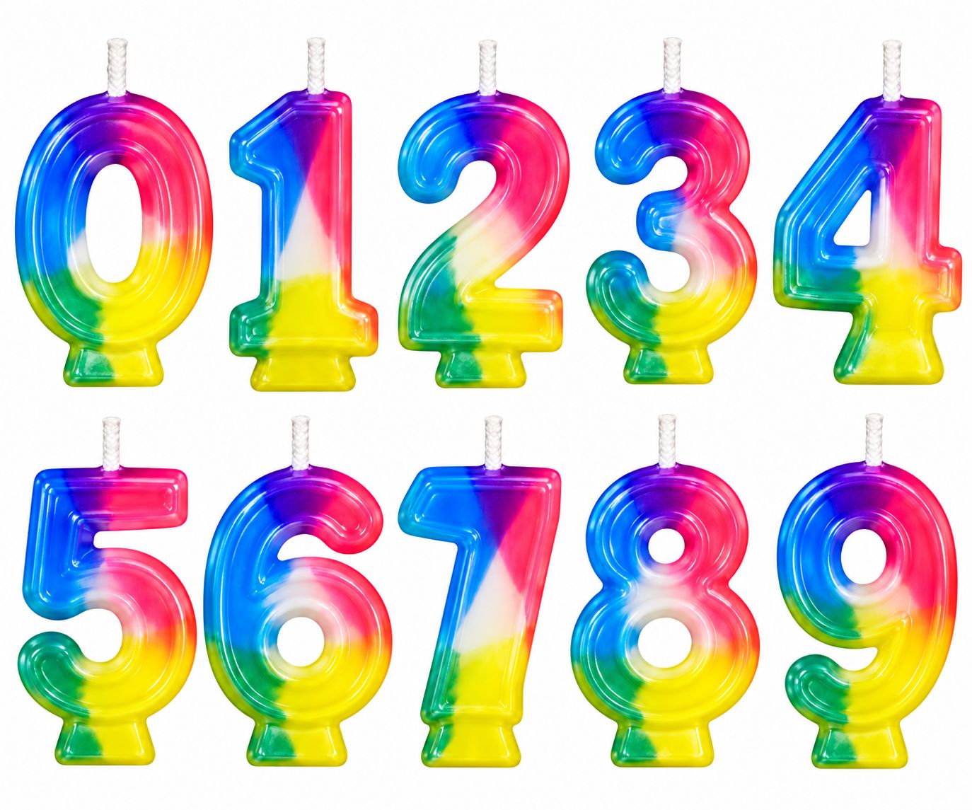 Rainbow Numeral Birthday Candle