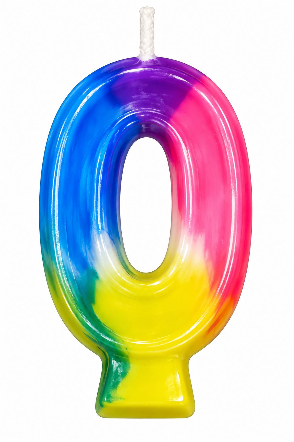 Rainbow Numeral Birthday Candle, Number: #0