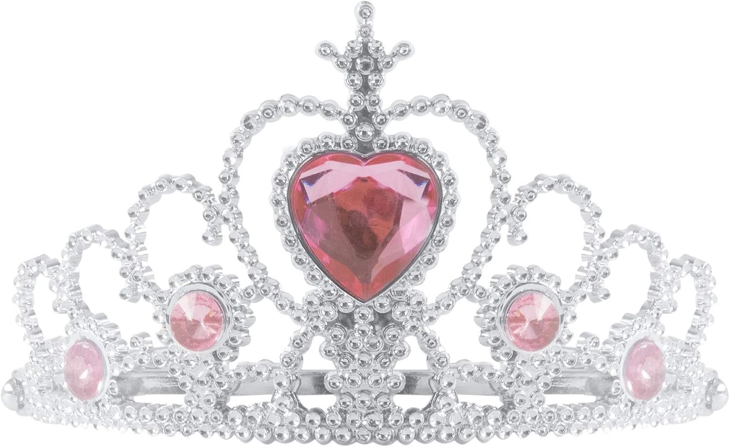 Tiara with Heart Stone, Color: Light Pink