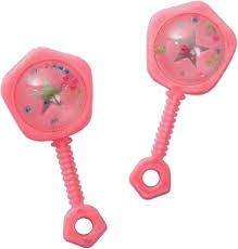 6pcs Baby Shower Favors Baby Rattles (Pink/Blue), Color: Pink