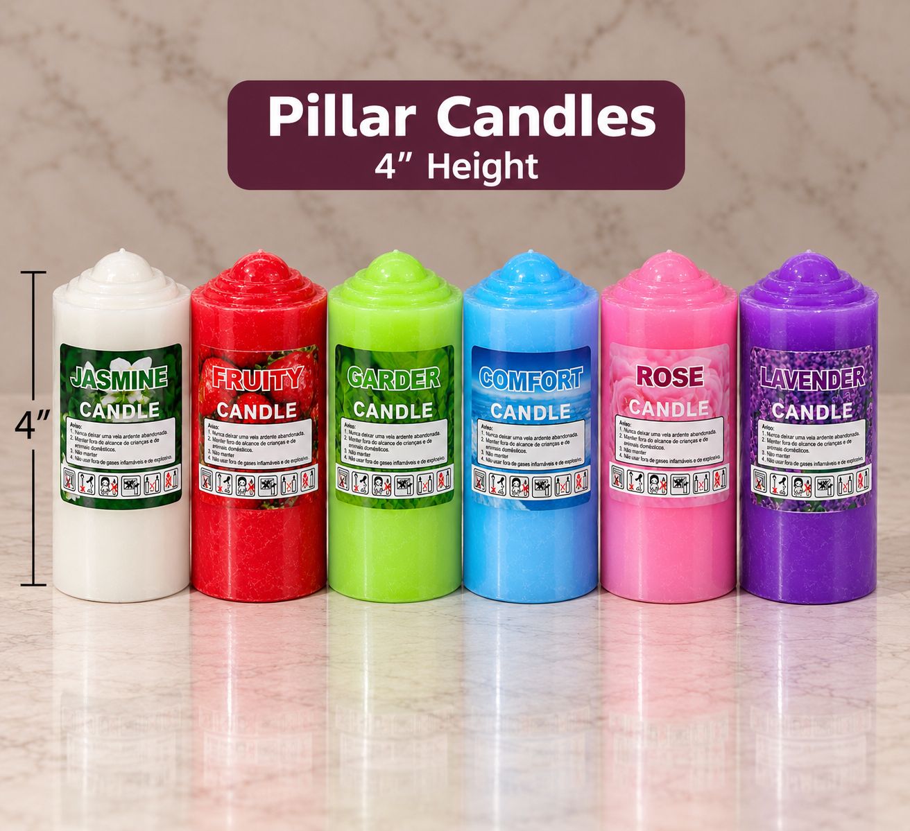 4" Vela Thick Scented Candles