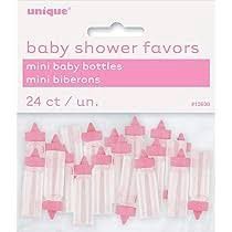 24pcs Baby Shower Favors Mini Baby Bottles (Pink/Blue), Color: Pink