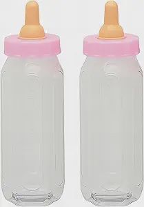 2pcs Fillable Baby Shower Bottle Favors (Girl/Boy), Color: Pink