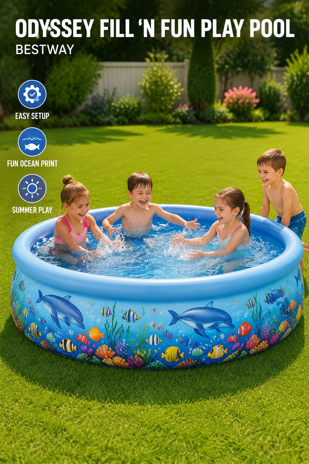 Bestway 1.83m/6'x15" Oydessy Fill n' Fun Play Pool