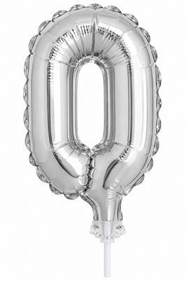 5" Number Silver Cake Topper Balloon