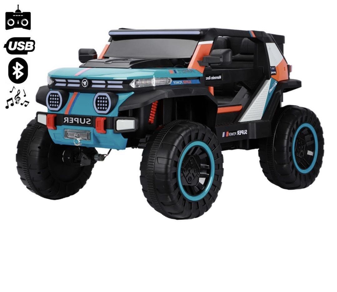 Two  Tone Super Electric Jeep, Color: Blue &amp; Orange