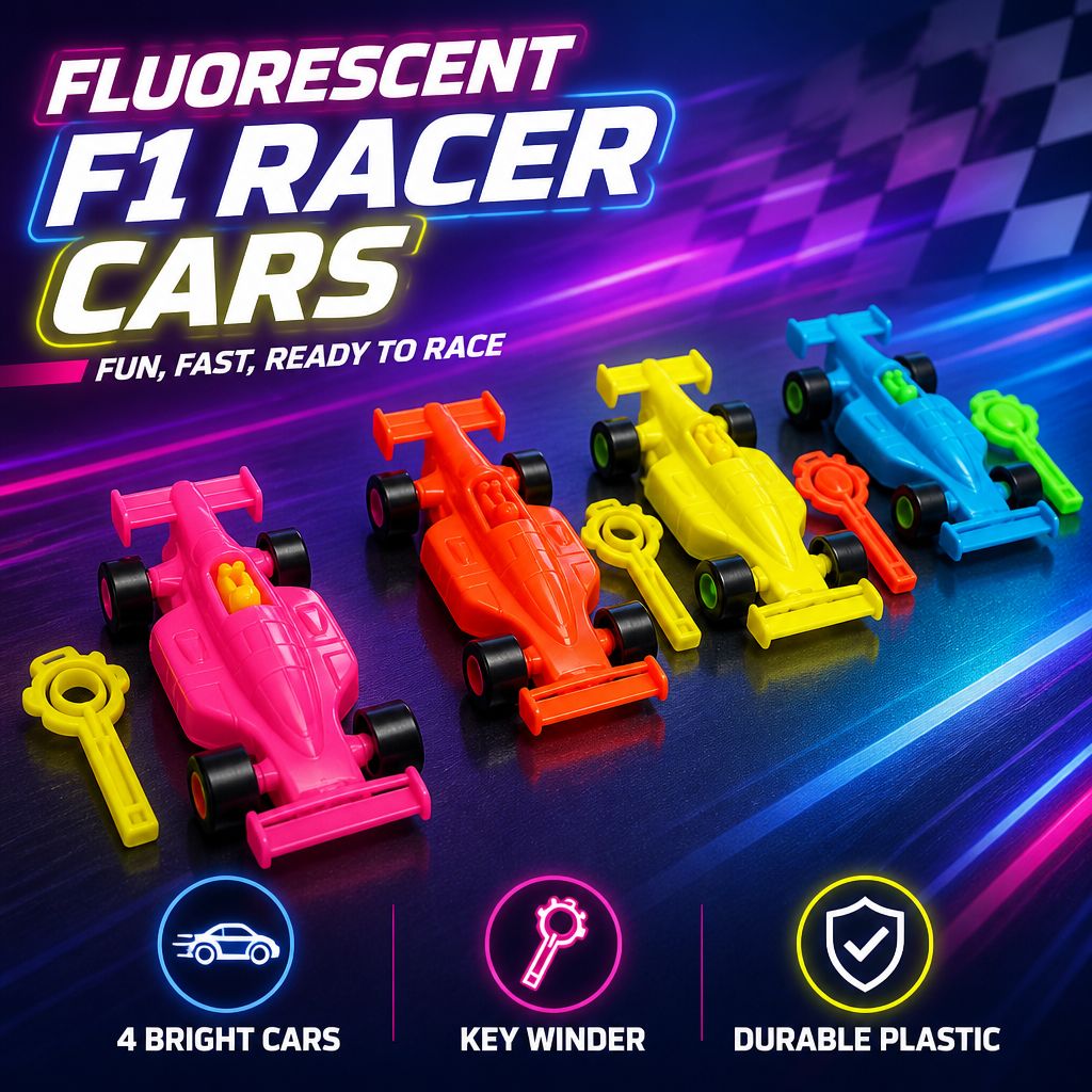 4pcs Fluorescent Race Cars Favors(Party Favours)