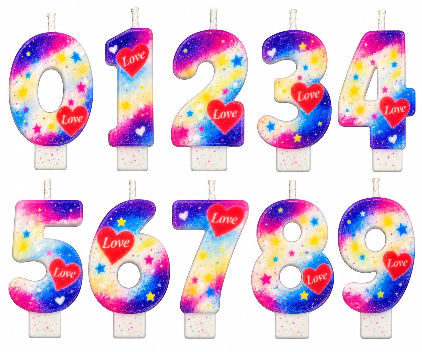 Rainbow Number Candles