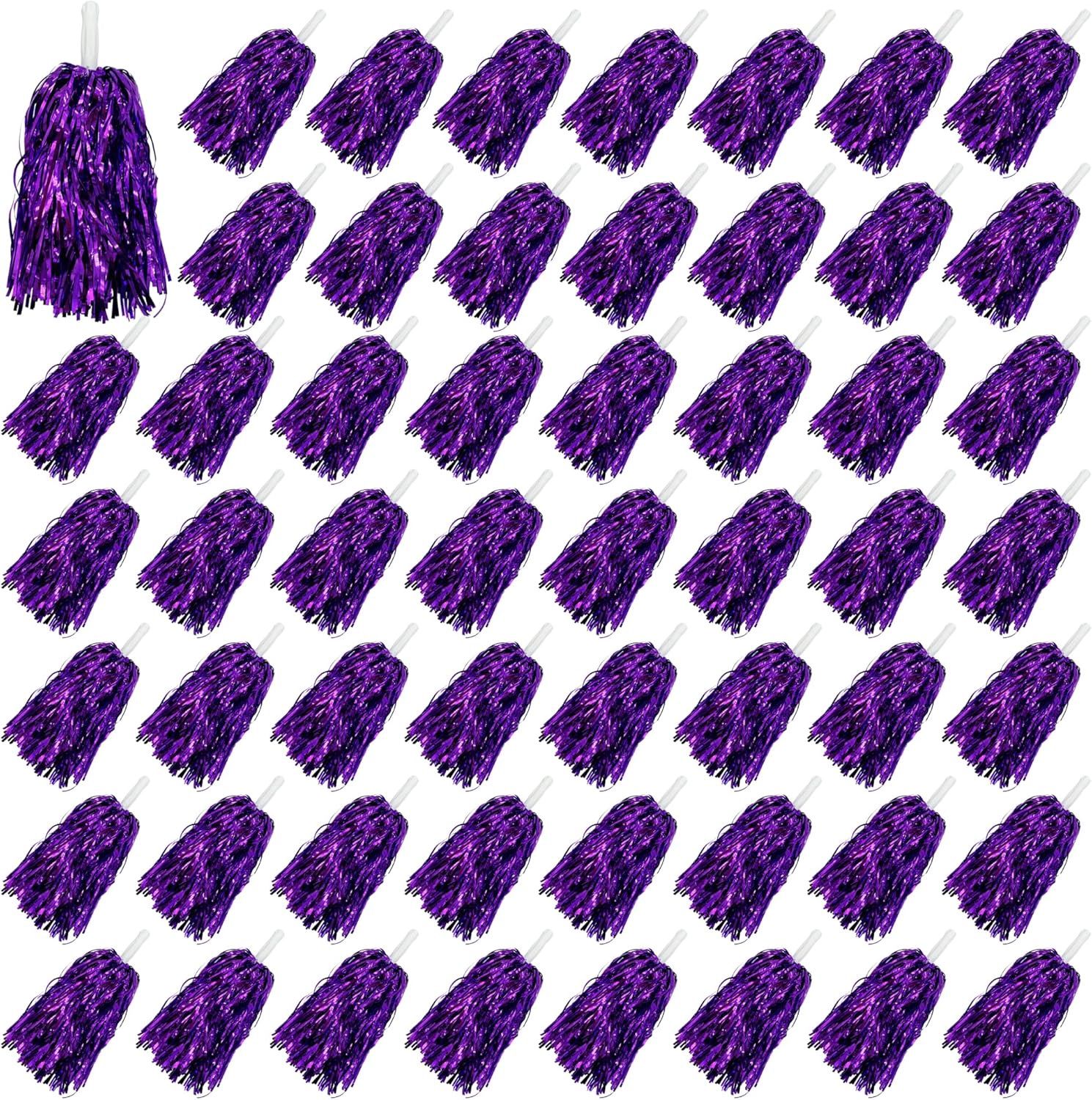 2pcs Metallic Pom Poms, Color: Purple