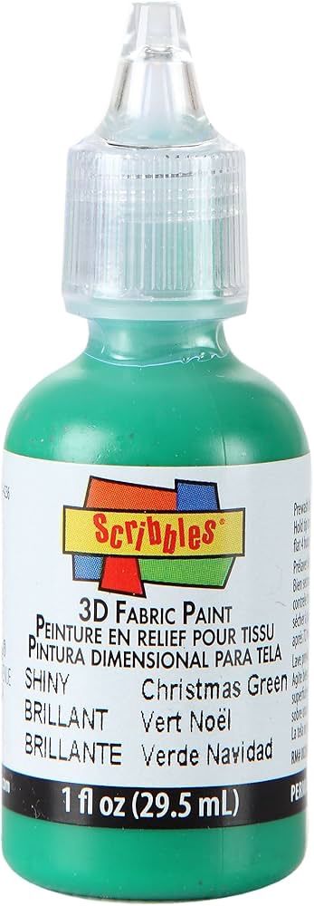 Scribbles 1oz 3D Fabric Paint (Various Colors), Color: Christmas Green