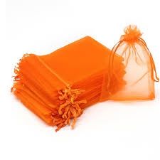 8pcs 4"x6" Organza Mesh Bags, Color: Orange