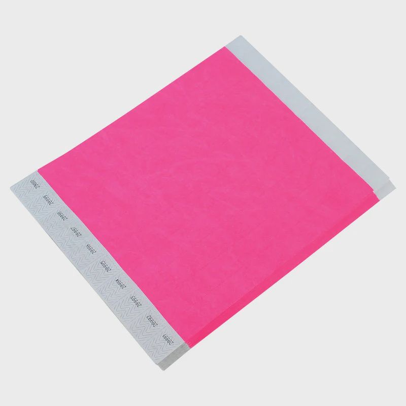 50pcs Neon Color Paper Wristbands (Colors Vary), Color: Neon Pink
