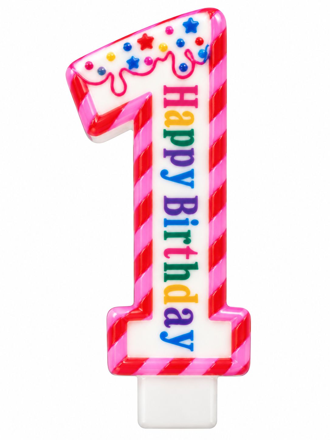 3" Happy Birthday Colored Number Candles, Number: #1