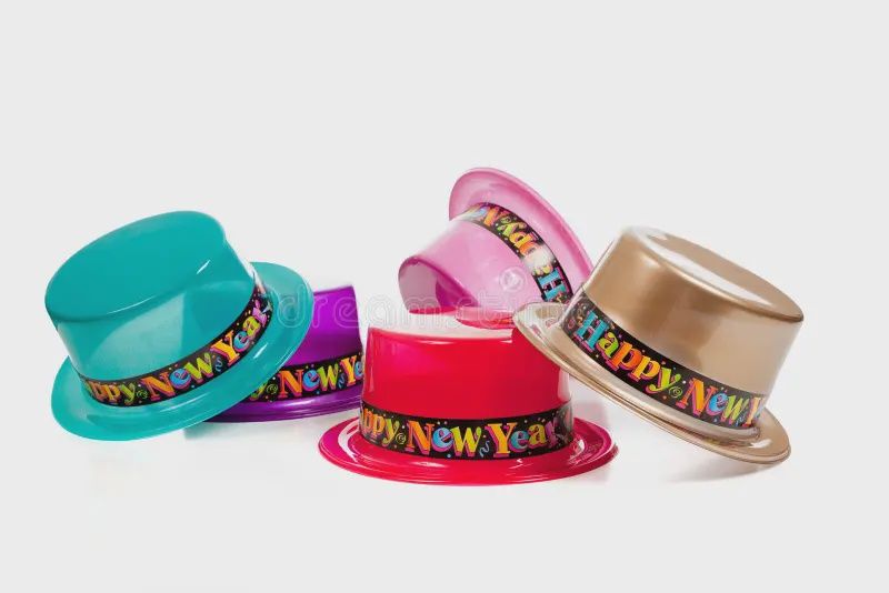 Happy New Year Plastic Top Hat