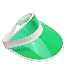 Plastic Sun Visor Hats, Color: Green