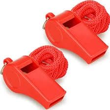 6pcs Plastic Color Whistles
