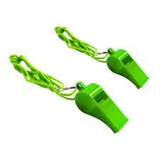 6pcs Plastic Color Whistles, Color: Green