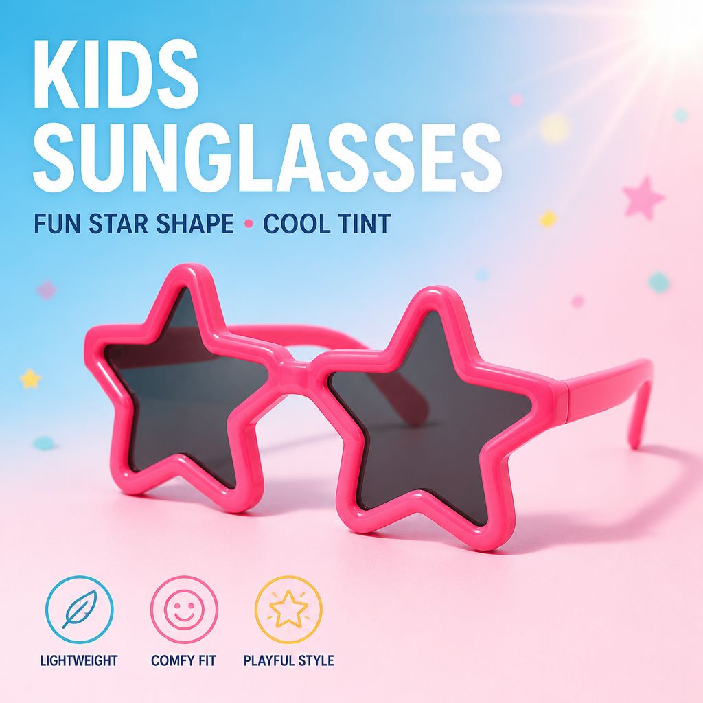 4pcs Kiddie Toy Sunglasses Party Favors, Color: Pink Star