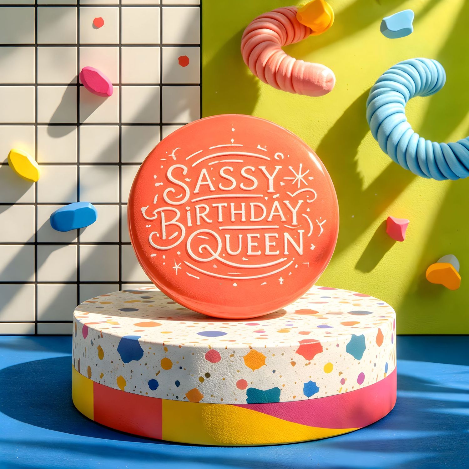 2.25" Sassy Birthday Queen Badges, size: 2.25"