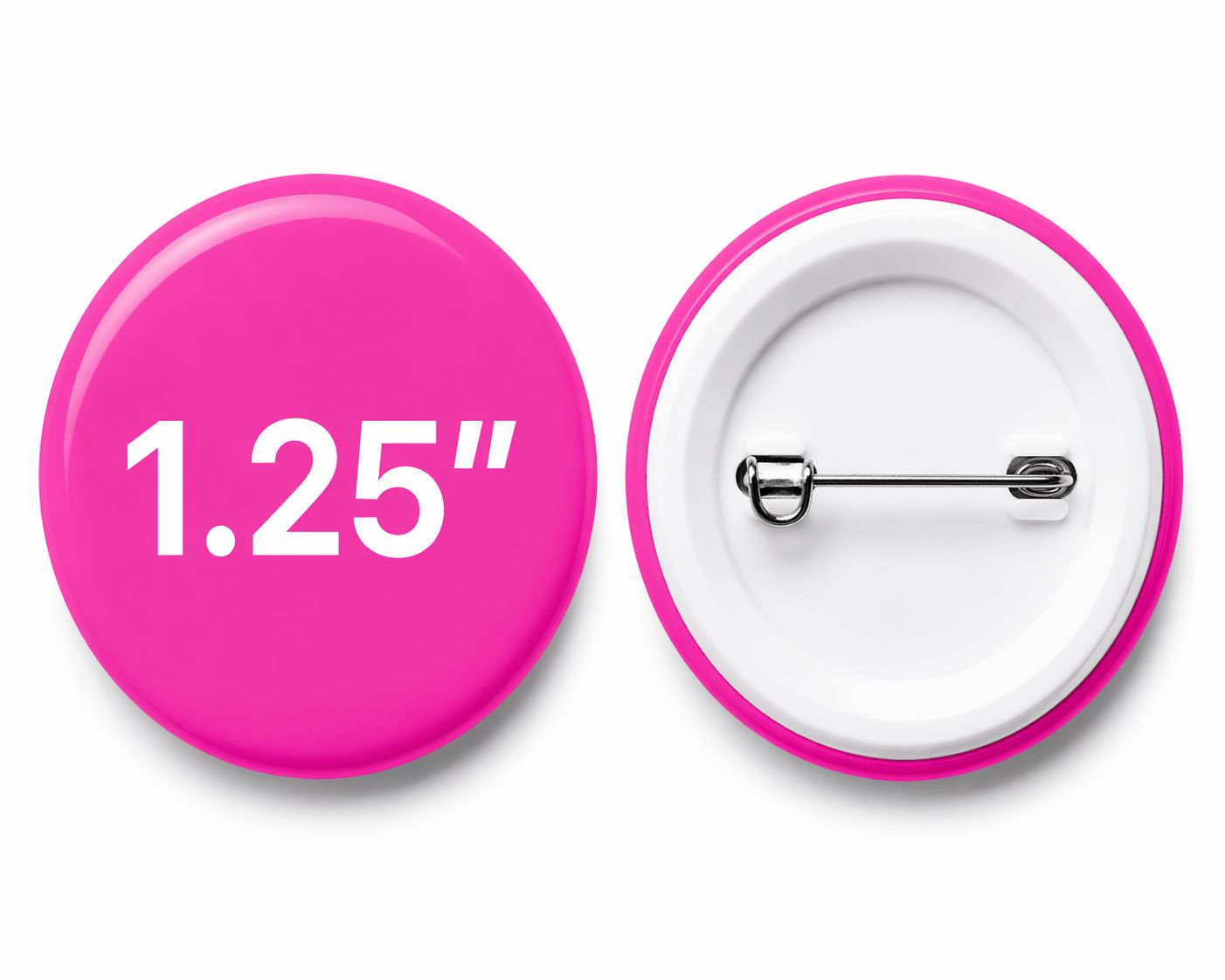 1.25" Solid Color Badges, Buying Type: Single, Color: Pink