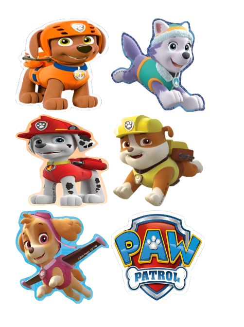 6pcs 3" Paw Patrol Stickers