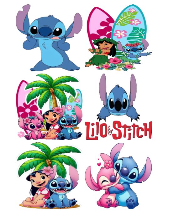 6pcs 3" Lilo &amp; Stitch Stickers