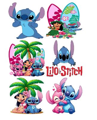 6pcs 3" Lilo &amp; Stitch Stickers