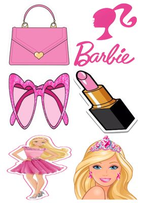 6pcs 3" Barbie Stickers